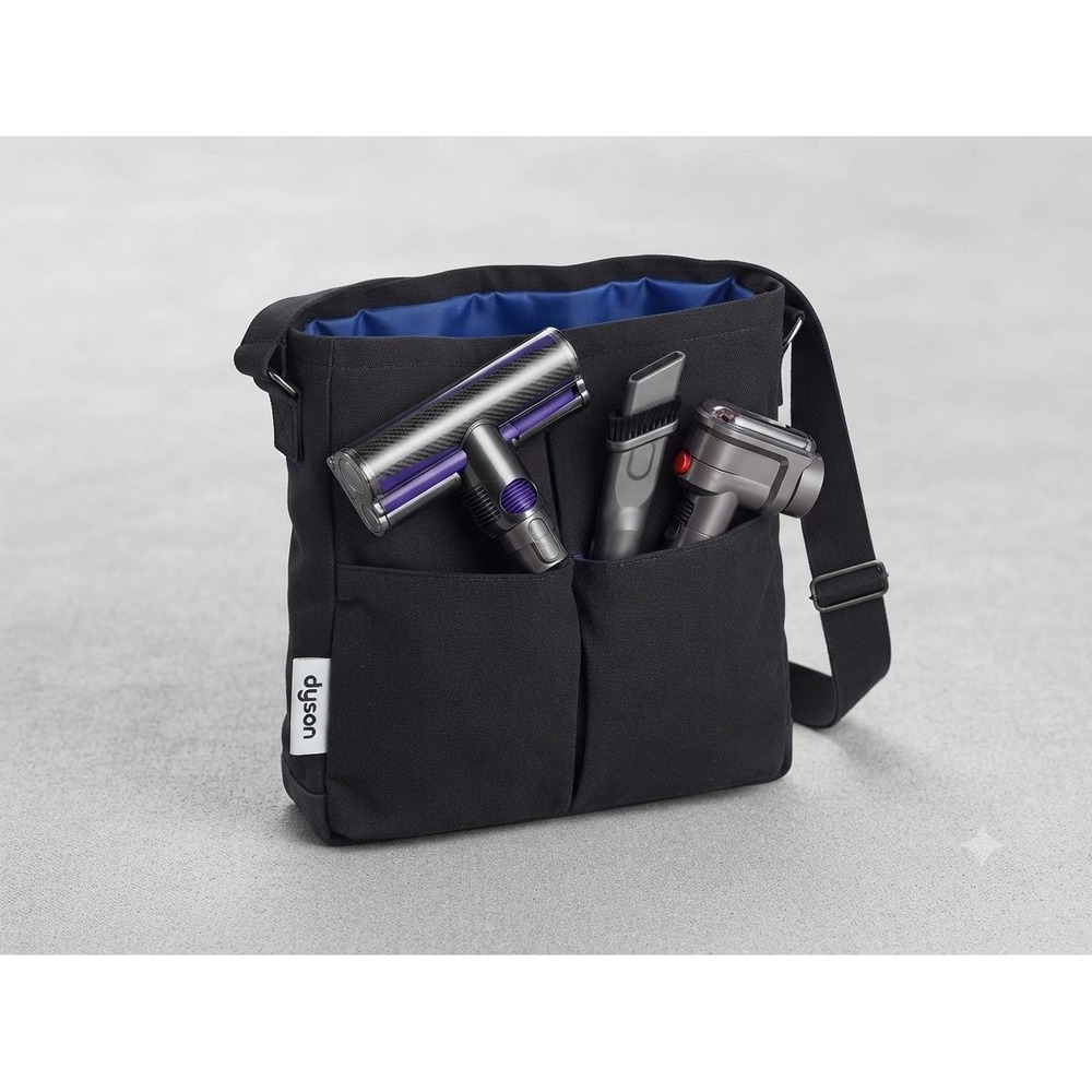 Dyson Branded Black Canvas Utility Bag Organizer for Vacuum Parts And Tools